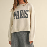 Paris Graphic Sweater - Cream