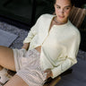 Things Between Piper Cardigan Butter color - seated lifestyle view