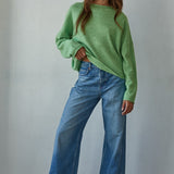 Piper Soft Knit Crew Sweater - Green