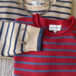 video of closer up  Harbor Striped Rollneck Sweater 