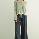 Scout Lightweight Pull-On Wide Leg Jeans - Denim