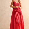 Smocked Cotton Gingham Maxi Dress in Cherry gingham, front view