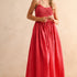 Smocked Cotton Gingham Maxi Dress in Cherry gingham, front view