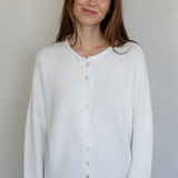 Hailey Button Down Cardigan - Snow