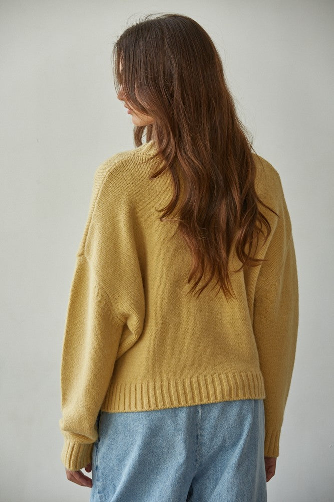 Back view of honey Sweater