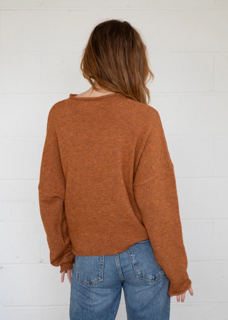 Things Between Piper Cardigan in Rust - back view