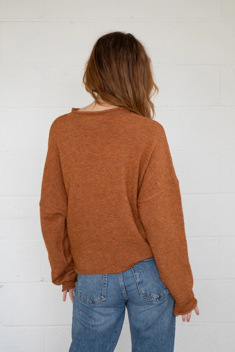 Things Between Piper Cardigan in Rust - back view