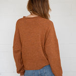 Things Between Piper Cardigan in Rust - back view
