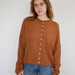 Things Between Piper Cardigan in Rust - front view