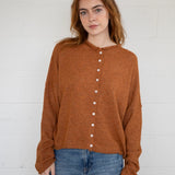 Things Between Piper Cardigan in Rust - front view