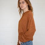 Things Between Piper Cardigan in Rust - side view