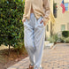 Wanderlust gingham boxer pants in blue with elastic waistband and relaxed fit