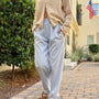 Wanderlust gingham boxer pants in blue with elastic waistband and relaxed fit