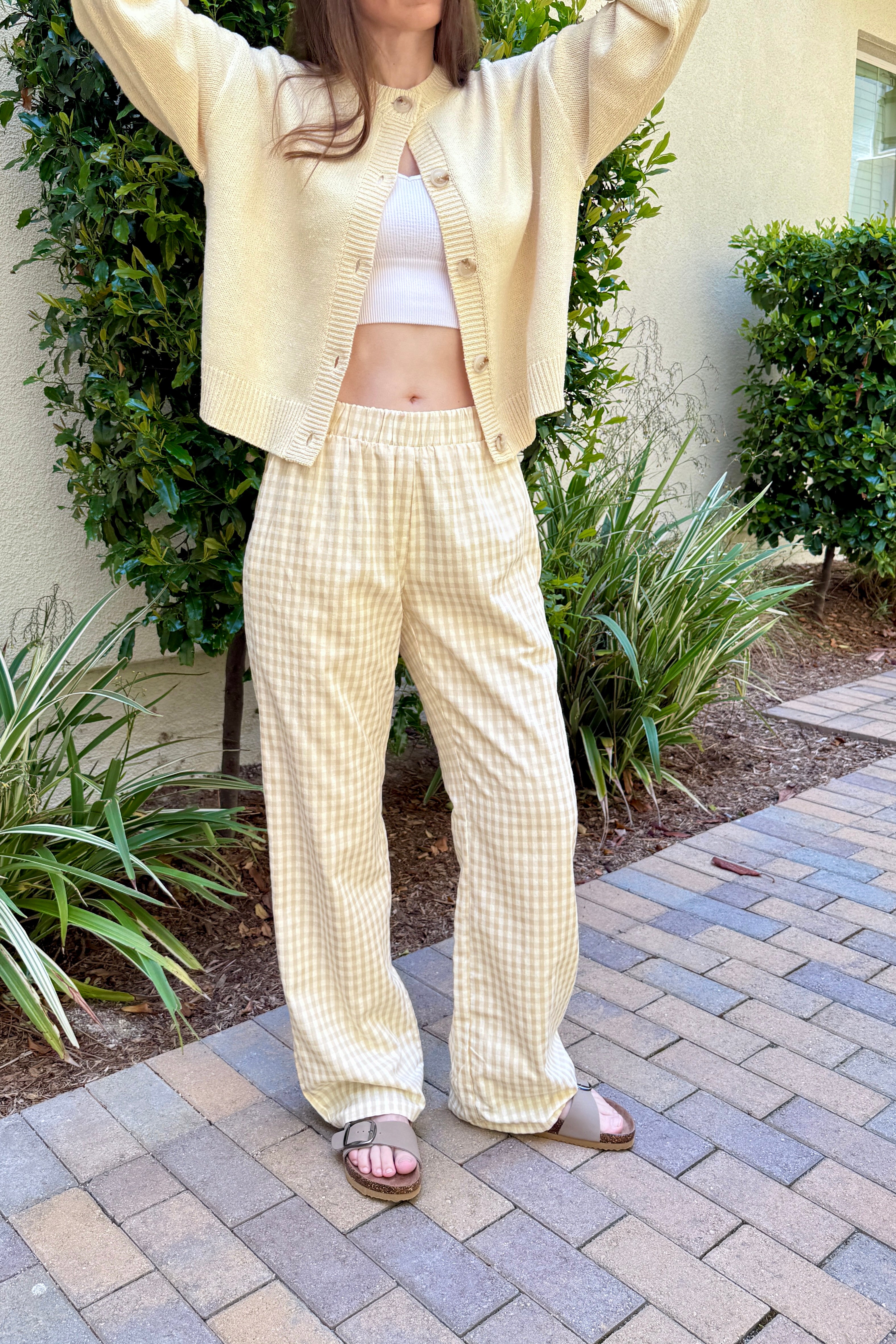 Wanderlust Gingham Boxer Pants - Oatmeal