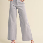 Front view of Wild Honey straight wide leg denim pants