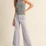 Wild Honey straight wide leg denim pants in frost lavender with high-rise fit
